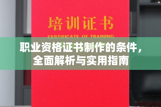 浈江职业资格证书制作的条件，全面解析与实用指南